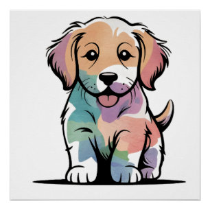 Poster Conception de chiot mignon