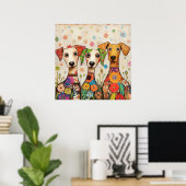 Poster Conception de chiots mignons et colorés (Bureau à domicile)