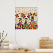 Poster Conception de chiots mignons et colorés (Cuisine)