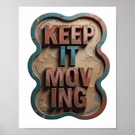 Poster Conception de citation artistique orange KEEP IT M (Devant)