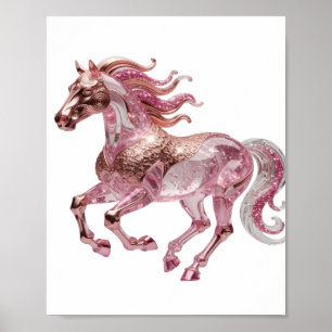 Poster Conception de citation de CHEVAL EN VERRE ROSE arg