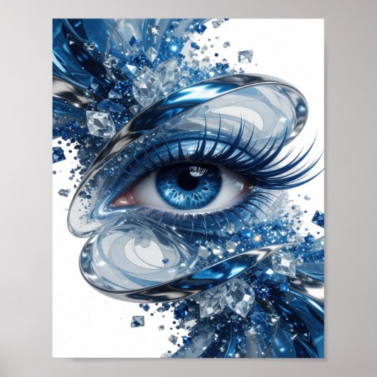Poster Conception de citation d'yeux bleus argentés spiri (Devant)