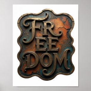 Poster Conception de citation Dynamic Gold FREEDOM