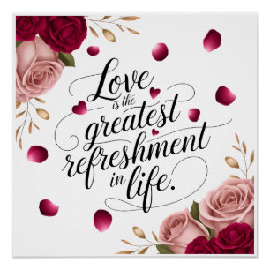 Poster Conception de citation florale de rose élégante
