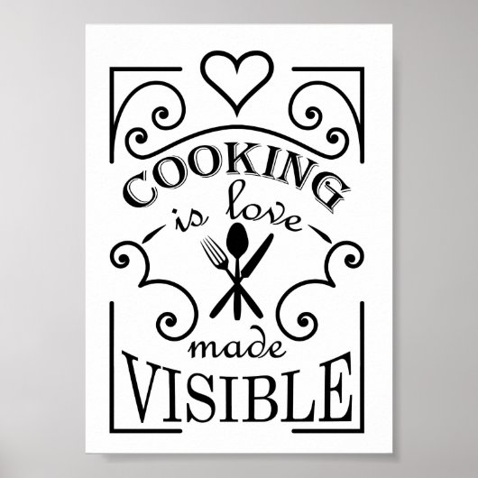 Poster Conception de citation 'La cuisine est l'amour ren (Devant)