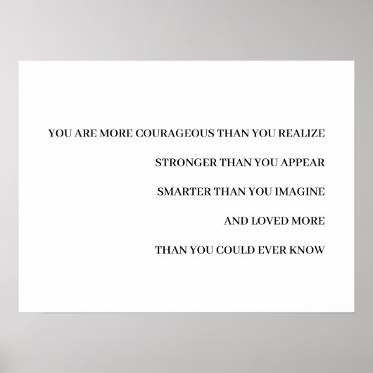 Poster Conception de citation Milne plus courageux plus f (Devant)