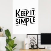 Poster Conception de citation minimale Gardez les choses  (Bureau à domicile)