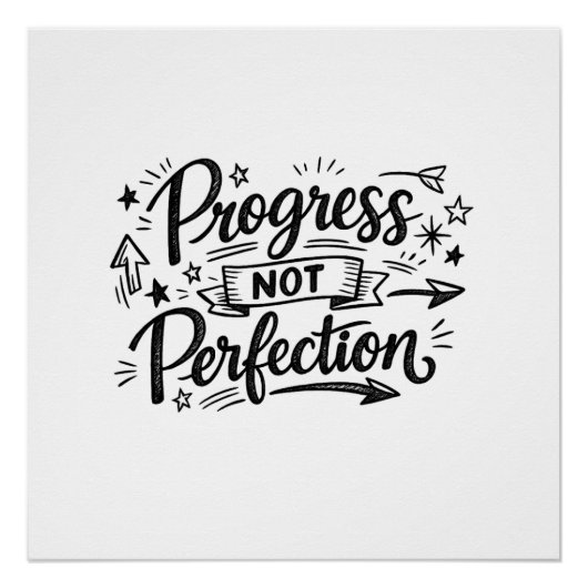 Poster Conception de citation motivationnelle de progrès (Devant)