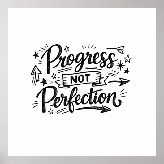 Poster Conception de citation motivationnelle de progrès (Devant)