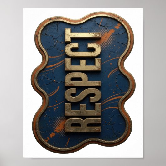 Poster Conception de citation RESPECT en or cool (Devant)