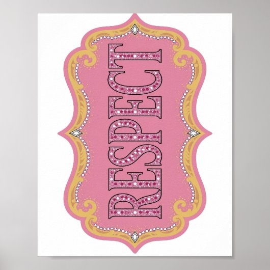 Poster Conception de citation RESPECT rose accrocheuse (Devant)