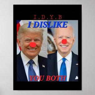 Poster Conception de clowns politiques drôles Trump Biden