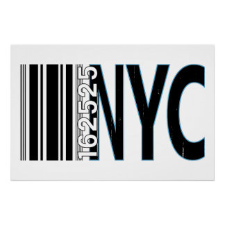 Poster Conception de code à barres New York City 1625