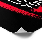 Poster Conception de cœur de croix d'amour chrétien Jésus (Coin)