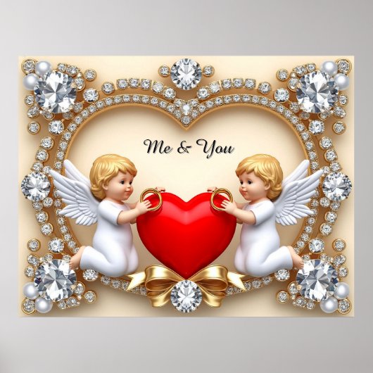 Poster Conception de cœur romantique (Devant)