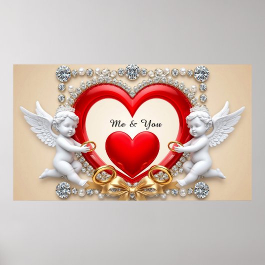 Poster Conception de cœur romantique (Devant)