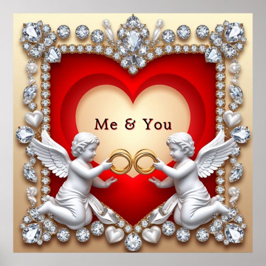 Poster Conception de cœur romantique (Devant)