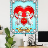 Poster Conception de cœur romantique (Bureau à domicile)