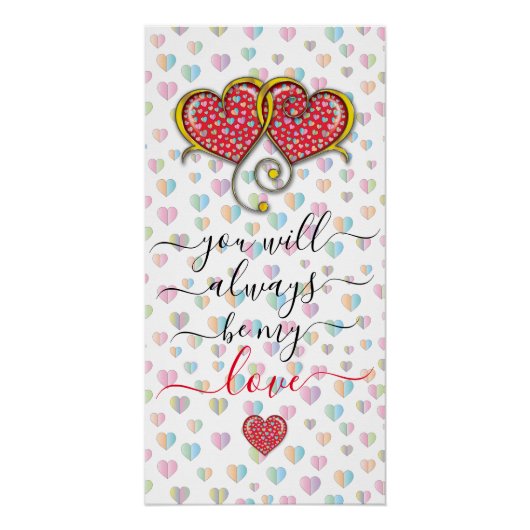 Poster Conception de cœurs entrelacés élégants pour la Sa (Devant)