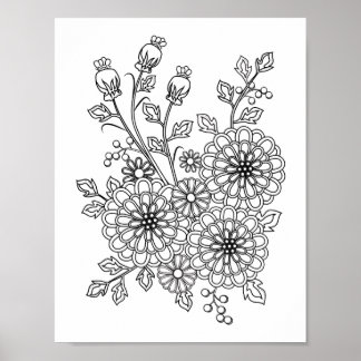 Poster Conception de coloration florale