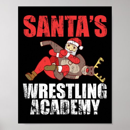Poster Conception de combat de ring de lutte Santa Sport (Devant)