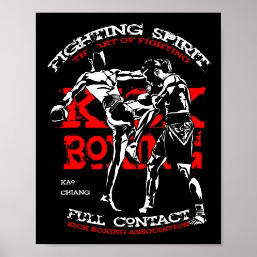 Poster Conception de combattant de kick boxing pour les f (Devant)