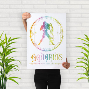 Poster Conception de compatibilité Zodiaque Verseau