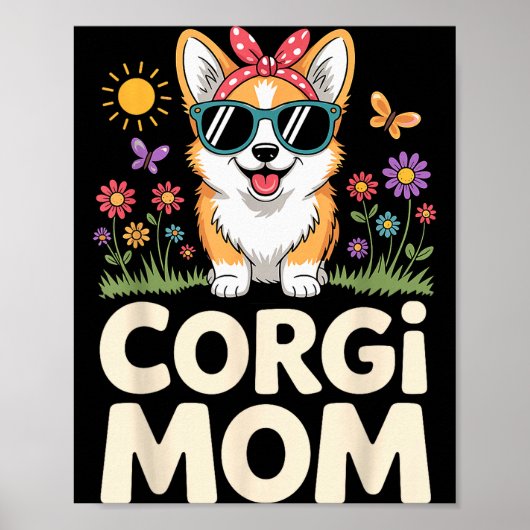 Poster Conception de Corgi mignon pour les femmes filles (Devant)