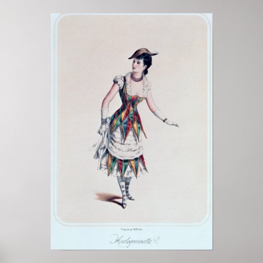 Poster Conception de costumes pour une arlequin femme, ve (Devant)