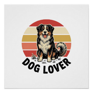 Poster Conception de coucher de soleil de chien mignon gr