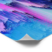Poster Conception de coucher de soleil glitch abstrait (Coin)