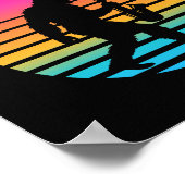Poster Conception de coucher de soleil rétro au saxophone (Coin)