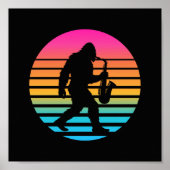 Poster Conception de coucher de soleil rétro au saxophone (Devant)
