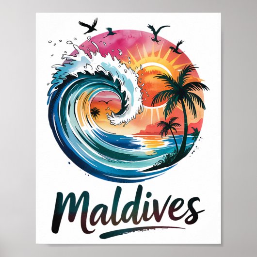 Poster Conception de coucher de soleil tropical et de sur (Devant)
