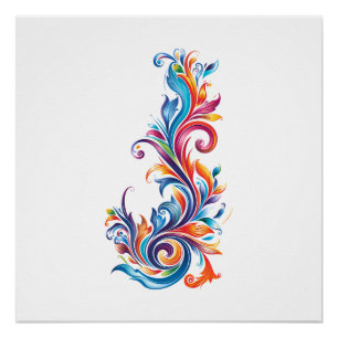 Poster conception de couleurs abstraites "Vortex chromati