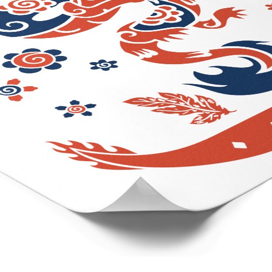 Poster Conception de course de bateaux Dragon (Coin)