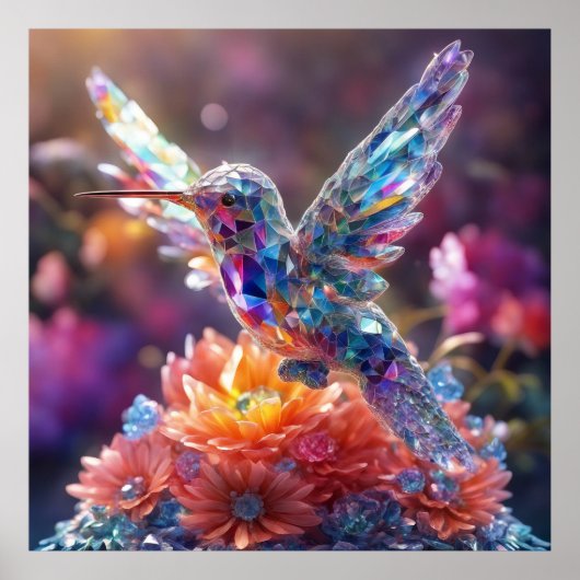 Poster Conception de cristal Hummingbird - Concevez votre (Devant)