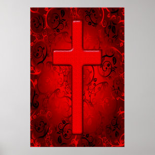 POSTER CONCEPTION DE CROIX ROUGE ET NOIR