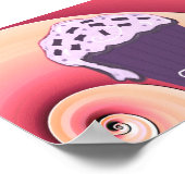 Poster Conception de cupcake violet tourbillonnant sur l' (Coin)