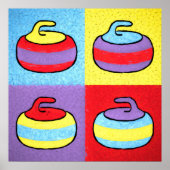 Poster Conception de curling Pop Art Rocks (Devant)