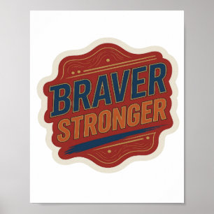 Poster Conception de déclaration Bleu CRISP BRAVER PLUS F