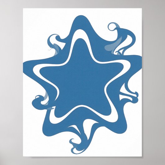 Poster Conception de déclaration BLEU STAR Snappy Blue (Devant)