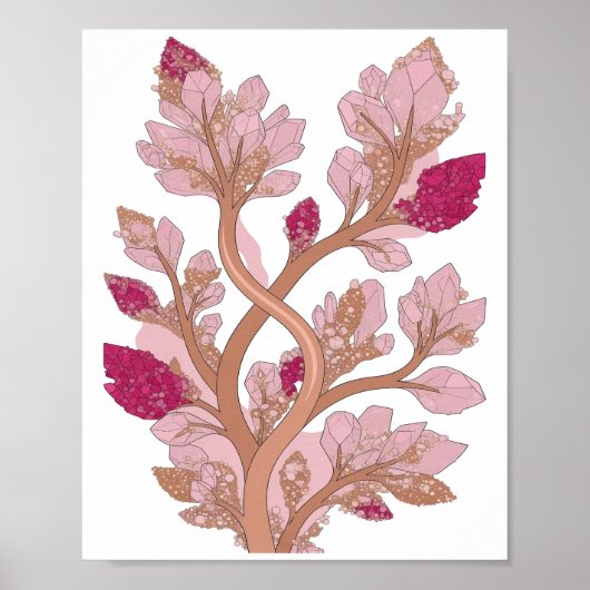 Poster Conception de déclaration d'arbre de cristal argen (Devant)
