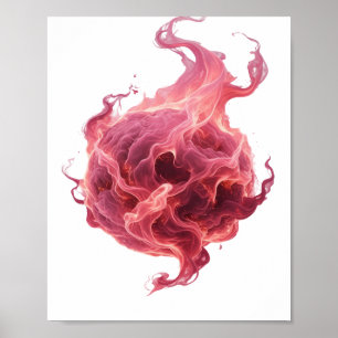 Poster Conception de déclaration d'art abstrait rose icon
