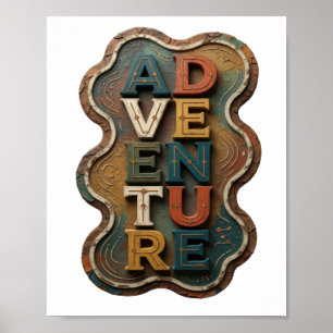 Poster Conception de déclaration d'aventure orange Snappy