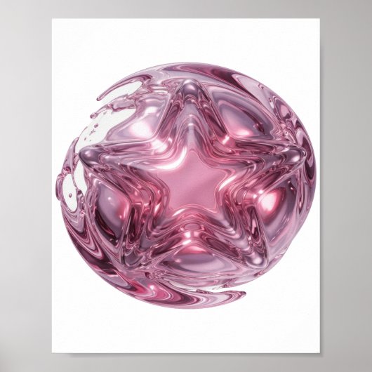 Poster Conception de déclaration de boule étoile rose chi (Devant)