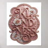 Poster Conception de déclaration de KINDNESS en or propre (Devant)