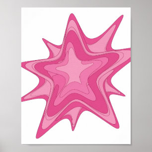Poster Conception de déclaration d'étoile rose icônique