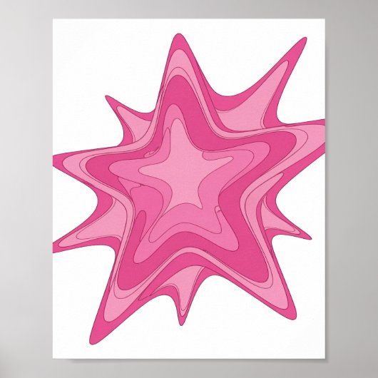 Poster Conception de déclaration d'étoile rose icônique (Devant)