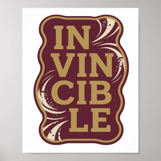 Poster Conception de déclaration dorée ICONIQUE INVINCIBL (Devant)